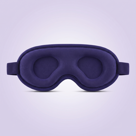 Masque yeux chauffant et massant Soirelle, forme 3D bleu nuit